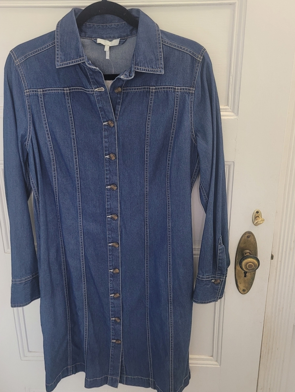 Hinson Wu Sabrina Denim Shirt Dress S Tencel Cotton Soft Lightweight Tie Waist - Picture 6 of 11